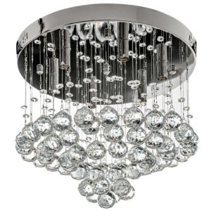 Lampa Kryształowa Sufitowa Plafon Chrom Kryształ