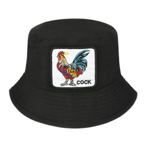 Kapelusz dwustronny bucket hat wędkarski czarny kogut kap-m-38