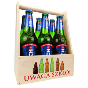 Skrzynka na piwo Uwaga szkło