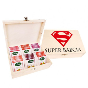 Pudełko z herbatą upominek Super Babcia