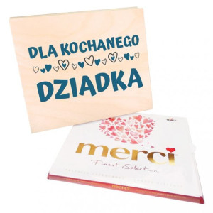 Pudełko na czekoladki merci Dla kochanego Dziadka