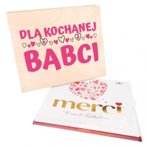Pudełko na czekoladki merci Kochanej Babci