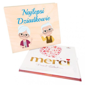 Pudełko na czekoladki merci Najlepsi Dziadkowie