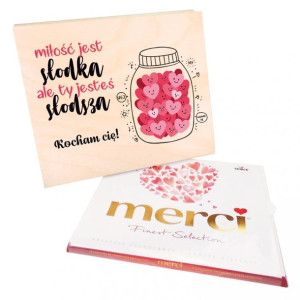 Prezent pudełko na merci miłość Kocham Cię