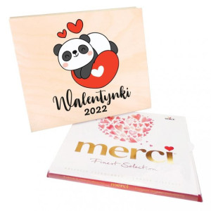 Prezent pudełko na merci Panda Walentynki rok
