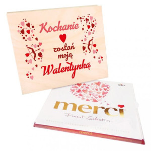 Prezent pudełko na merci Zostań moją Walentynką