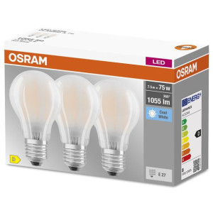 3x Żarówka Led E27 7,5w = 75w 4000k Filament Osram