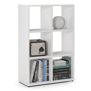Regał, komorowy, biblioteczka, M23, 66x30x100 cm, biel, mat