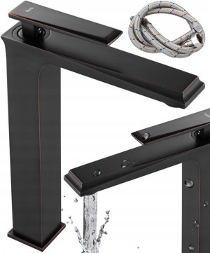 Bateria Umywalkowa Wysoka Czarna Romano Black Rea
