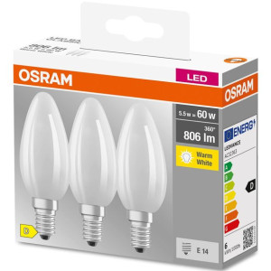 3x Żarówka Led E14 5,5w = 60w 2700k Filament Osram