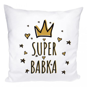 Poduszka z napisem Super Babka