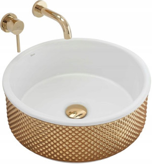 Umywalka Nablatowa Ceramiczna Złota Helen Gold Rea
