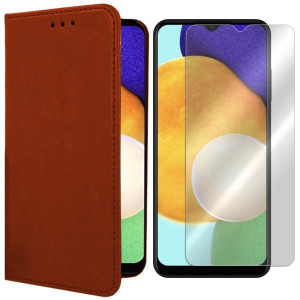 Etui Do Samsung Galaxy A03s Obudowa Skóra + Szkło