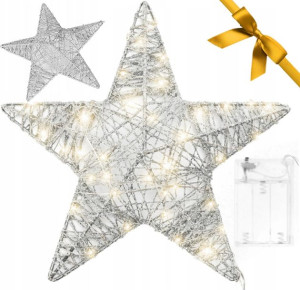 Świecąca Gwiazda LED 23cm Podświetlana Gold Lampka