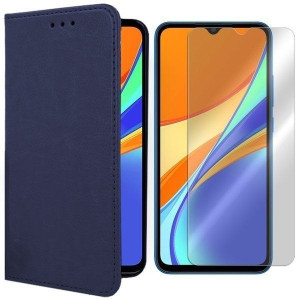 Etui Do Xiaomi Redmi 9c Pokrowiec Skóra + Szkło 9h