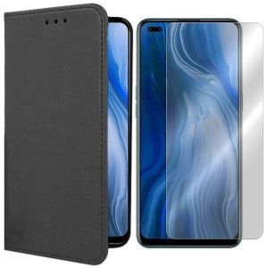 Etui Do Oppo A93 Pokrowiec Skóra Naturalna + Szkło