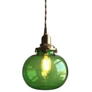 Wisząca LAMPA retro CGPUMPGREEN COPEL okrągła OPRAWA szklany ZWIS industria
