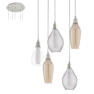 LAMPA wisząca PONTEVEDRA E95394 szklana OPRAWA zwis LED 12,5W 3000K kaskada