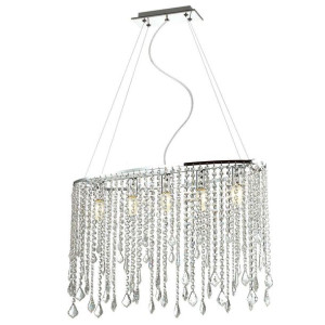 Kryształowa LAMPA wisząca KAAS MA04928CA-005 Italux OPRAWA glamour zwis cry