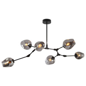 LAMPA wisząca CGCHEMISTRY6BLACK/GREY COPEL modernistyczna OPRAWA molekuły z