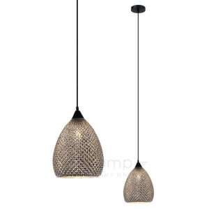 LAMPA wisząca SANIYA MDM3349/1 BK+SL Italux szklana OPRAWA zwis kropla łezk