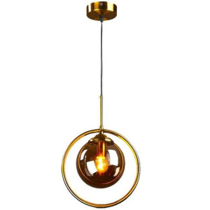 Modernistyczna LAMPA wisząca CGHALOAMBER COPEL okrągła OPRAWA szklany ZWIS