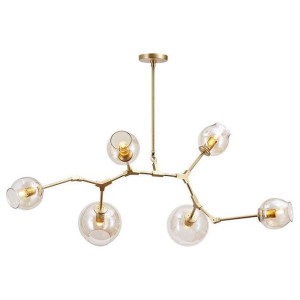 LAMPA wisząca CGCHEMISTRY6GOLD/CLEAR COPEL modernistyczna OPRAWA molekuły z