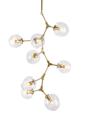 LAMPA wisząca CGCHEMISTRY8VERTICALGOLD/CLEAR COPEL modernistyczna OPRAWA mo