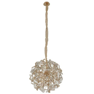 Wisząca LAMPA glamour CLEMENTI JD8323-12 GOLD Auhilon okrągła OPRAWA metalo