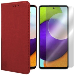 Etui Do Samsung Galaxy A52 Skóra Naturalna + Szkło