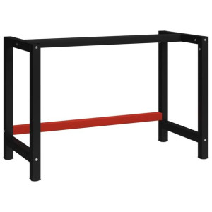 Lumarko Metalowa rama pod blat roboczy, 120x57x79 cm, czarno-czerwona!