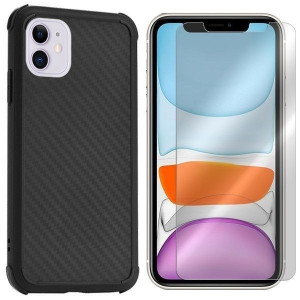 Etui Do Iphone 11 Pokrowiec Shield Carbon + Szkło