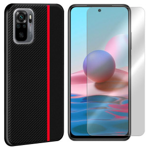 Etui Do Xiaomi Redmi Note 10 Moto Carbon +szkło 9h