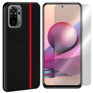 Etui Do Xiaomi Redmi Note 10s Moto Carbon+szkło 9h