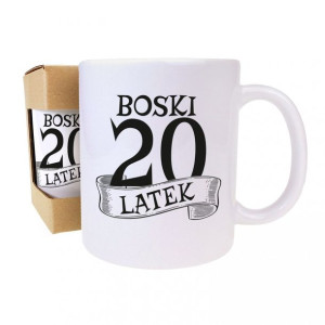Kubek urodzinowy boski 20 latek