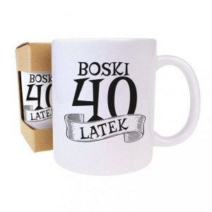 Kubek urodzinowy boski 40 latek