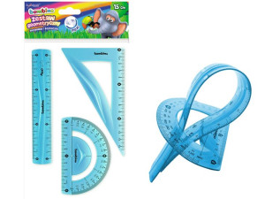 BAMBINO Zestaw GEOMETRYCZNY Linijka 15 cm FLEXI