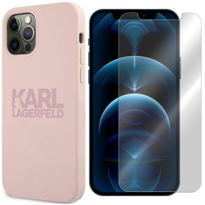 Etui Do Iphone 12 Karl Silicone Stack Logo + Szkło