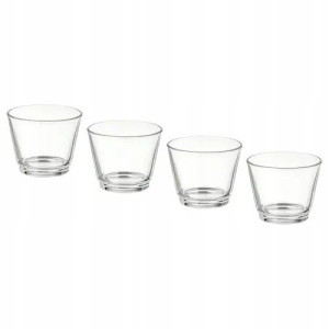 IKEA Podstawka na świecę, szkło bezbarwne 6cm 4szt