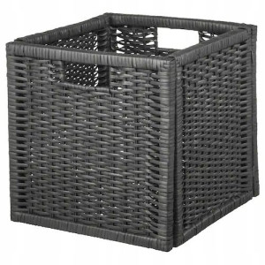 Kosz Rattanowy Szary 32x34x32 Cm Ikea Branas