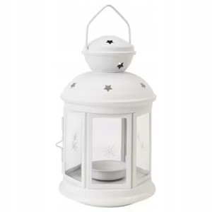 Lampion Latarenka,metalowa Biała 21 Cm Rotera