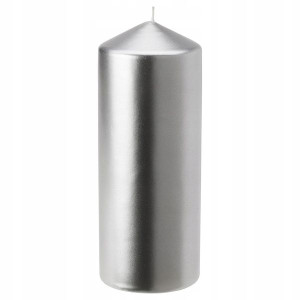 Piękna Ogromna Srebrna Świeca Walec 20cm Ikea