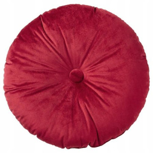 Poduszka Okrągła Pikowana Ciemno Czerwona 40 Cm