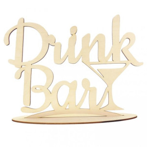 Drewniany napis Drink Bar