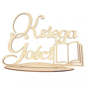 Drewniany napis Księga Gości