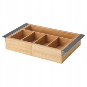 Rozsuwany Pojemnik Drewno Bambus, 35-51x21 Cm