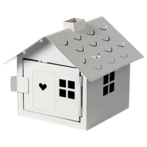 Świecznik Domek Stylowy Szary Lampion 14 Cm Ikea
