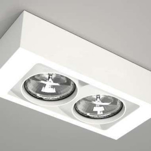 LAMPA sufitowa  UTO 7103 Shilo natynkowa OPRAWA prostokątna biała