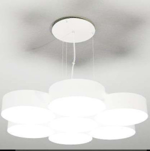 Żyrandol LAMPA wisząca ZAMA 7540 Shilo metalowa OPRAWA okrągły zwis biały