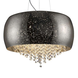 Wisząca LAMPA glamour VISTA P0076-05K-F4GR Zumaline szklana OPRAWA z kryszt